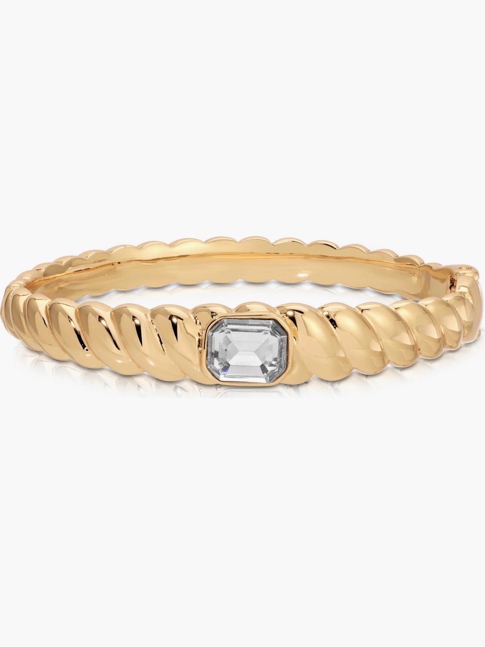 Ettika 18k Gold Plated Twisted Baguette Cuff Bracelet